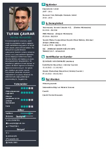 Makine Mühendisi Cv Örnekleri cv indir